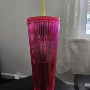 Starbucks Pink Tumbler with Straw